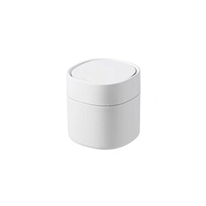 unniq trash can, plastic mini trash can with lid wastebasket for bathroom vanity, desktop, tabletop or coffee table (white) (size : a)