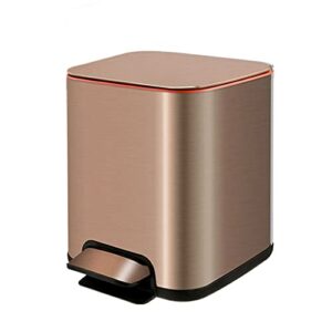 Trash Bin Trash Can Wastebasket Kitchen Pedal Trash Can with Lid, Stainless Steel Garbage Can Rubbish Bin Trash Bin Garbage Bin for Bathroom Bedroom Garbage Can Waste Bin (Color : OneColor, Size : 8