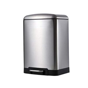 alukap small garbage can 6l garbage trash can stainless steel square waste bin step foot pedal outdoor garbage bin kitchen bathroom office rubbish bin