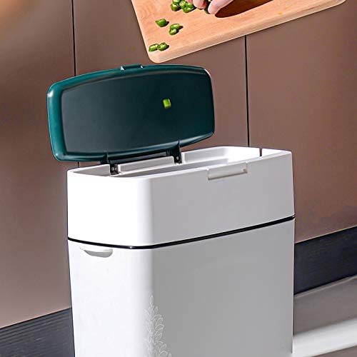 UNNIQ Trash can, Trash Can and Toilet Special ABS Material Can Put Trash Bags in The Trash Can with Elastic Lid (Color : Gray)