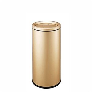 unniq trash can, trash can household toilet stainless steel gold, black, silver 76.5 * 38cm indoor and outdoor washbasin peel direct cast tube (color : gold)