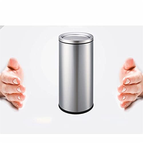 UNNIQ Trash can, Trash Can Household Toilet Stainless Steel Gold, Black, Silver 76.5 * 38cm Indoor and Outdoor Washbasin Peel Direct Cast Tube (Color : Gold)