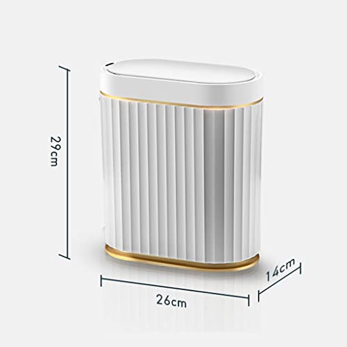 WENLII 7L Smart Sensor Trash Trash Bin Home Electronic Kitche Rubbish Bin Toilet Waterproof Narrow Storage Bucket