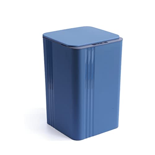 CXDTBH Sensor Trash Can Large Capacity Toilet Bathroom Trash Can Kitchen Automatic Induction Bin with Lid (Color : Blue, Size : 22 * 22 * 30.5cm)