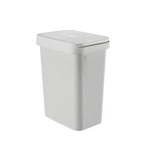 unniq trash can, hand-pressed trash can with lid household bathroom living room rectangular flip with lid toilet kitchen press type (color : gray, size : medium)
