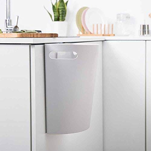 ALUKAP Small Garbage Can Kitchen Trash Can Plastic Wall Mounted Trash Bin Garbage Bag Holder Waste Container Bathroom Dustbin