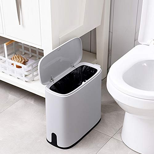 ANTCRZ Trash bin New 11L Plastic Trash Can Bathroom Waste Bin Toilet ...