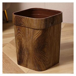 genigw wood grain trash can large capacity thicken rectangular round waterproof trash bin home office kitchen toilet paper basket