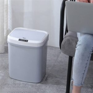 zhuhw home smart induction trash can 16l automatic electric sensor waste bins kick barrel garbage bins trash (color : gray, size : 22×26.5x33cm)