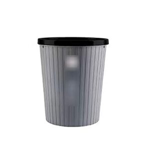 unniq trash can, small round plastic trash can, trash bin recycling bin, bathroom, kitchen, bedroom, home office, outdoor trash can recycling (color : grey, size : small)
