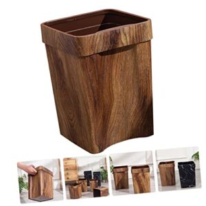 HANABASS Imitation Wood Grain Trash Can Decorative Litter Box Ornament Container Waste Basket for Office Wood Grain Garbage Bin Trash Can Bathroom Kitchen Trash Can Office Garbage Can Sink