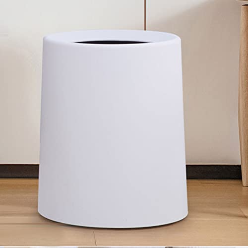 UNNIQ Trash can, Plastic You Haven't Seen Round Trash Can, Trash Can Recycling Bin, Bathroom, Kitchen, Bedroom, Home Office, Outdoor Trash Can Recycling (Color : White, Size : Small)