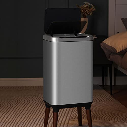 DYPASA Garbage Can 13L Large Capacity Smart Trash Can for Kitchen High Foot Stainless Steel Automatic Sensor Dustbin for Bedroom Trash Bin