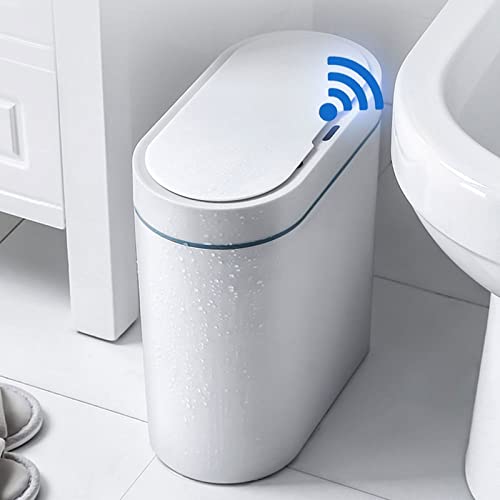 ALUKAP Small Garbage Can Smart Sensor Trash Can Automatic Household Electronic Trash Can Kitchen Trash Bin Toilet Waterproof Narrow Seam Sensor Bin