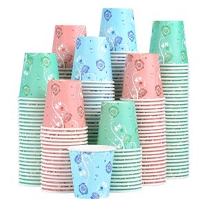 Lamosi 300 Pack 3 oz Rose Paper Cups for Bathroom, Bathroom Cups 3 oz Paper, Mouthwash Cups, Small Drinking Cup(Fruits), Mini Paper Cups for Parties, Picnics, Barbecues, Travel and Events