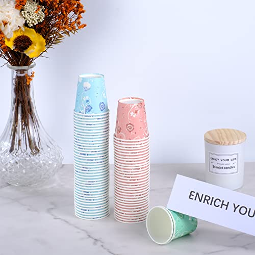 Lamosi 300 Pack 3 oz Rose Paper Cups for Bathroom, Bathroom Cups 3 oz Paper, Mouthwash Cups, Small Drinking Cup(Fruits), Mini Paper Cups for Parties, Picnics, Barbecues, Travel and Events