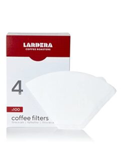 lardera #4 oxygen bleached white coffee filters, 100ct