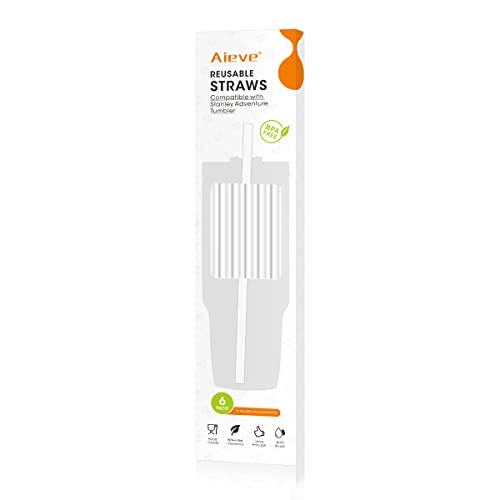 AIEVE 6 Pack Straw Replacement 40 oz Compatible with Stanley 40 oz Tumbler Stanley Cup Stanley Adventure Tumbler