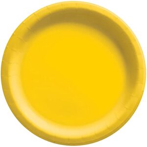 amscan 640011.09 yellow sunshine big party pack paper plates, 6 3/4″ 50 ct.