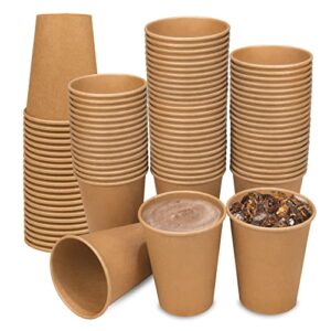pansun selected [192 pack] 12oz kraft paper coffee cups, leak-proof hot drink cups – unbleached and thickened for enhanced durability
