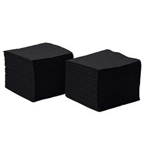 Perfectware 2ply Black Beverage Napkins. 300 Count 2Ply Cocktail Black Napkins. 10 x 10 Black Beverage Napkin.