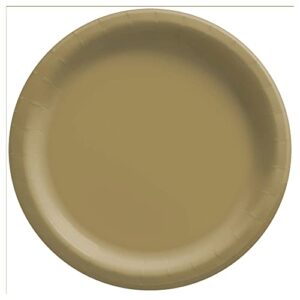 gold big party pack round paper plates – 6 3/4″, 50 ct