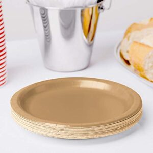 Gold Big Party Pack Round Paper Plates - 6 3/4", 50 Ct