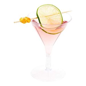 2 ounce mini martini glasses, 100 disposable plastic martini glasses – recyclable, crack reistant, clear plastic small martini glasses, for parties or weddings – restaurantware