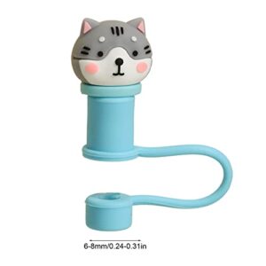 Silicone Straw Plug, Cute Animals Straw Covers Cap Reusable Drinking Straw Tips Cover For 6-8mm Straws Airtight SealSplash Proof Straw Protector Caps
