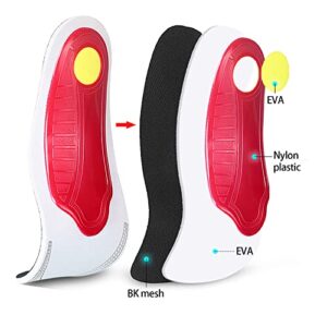 Arch Support Foot Insoles Orthotic Insole High Arch Foot Support Soft Functional Insoles, Insert For Severe Flat Feet Cotton Moisturizing Socks (L, L)