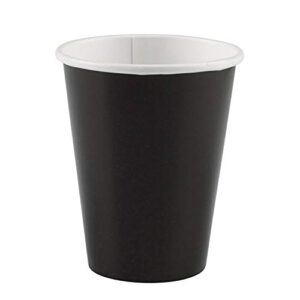 amscan durable party paper cups, 9 oz, jet black, 12 each