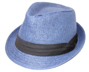 the hatter company straw fedora hat-navy blue