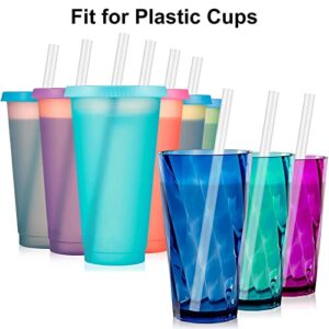 Replacement Straws for Stanley Tumbler Cups 20-40 oz, 6-Pack Reusable Thickened Plastic Clear Straws with Brush,Fit for Most Tumblers (10.4"(30oz))