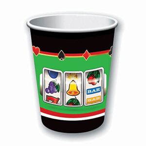 forum novelties 77550 casino cups 9oz (8pcs), multicolor, one size