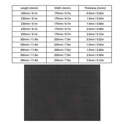 Carbon Fiber Board, High Hardness Carbon Fiber Sheet for Helicopter(Bright 230 * 170 * 0.5 mm)