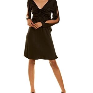 CHASER Womens Twist Front Split A-Line Dress, Xs, Black