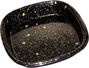 chū chemical disposable sushi tubs, hs square tubs, 20, black gold foil, bk, body of 10 pieces, size: approx. 9.3 x 9.3 x 1.5 inches (23.6 x 23.6 x 3.8 cm)