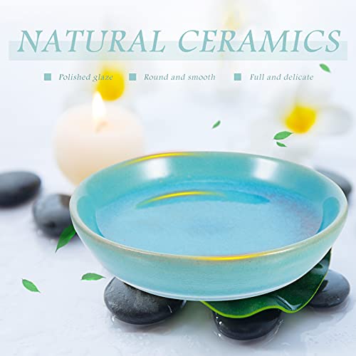 EXCEART Gua Sha Scraping Dish 2PCS Ceramic Scraping Dish Promote Body Blood Circulation Plate Ceramic Round Plate