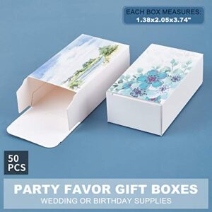 NBEADS 50 Pcs Fold Paperboard Gift Boxes, White Blank Rectangle Cardboard Gift Storage Boxes for DIY Bridal Birthday Party Christmas, 1.38"x2.05"x3.74"