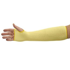 KLEENGUARD G60 Level 2 Cut Resistant Sleeve (90070), Yellow, with Thumbhole, One Size, Ambidextrous, 18” Long, 60 Sleeves/Case