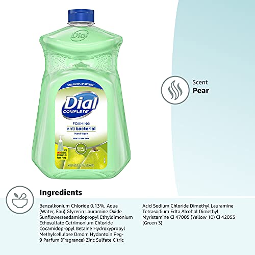 Dial Complete Antibacterial Foaming Hand Soap Refill, Fresh Pear, 52 fl oz