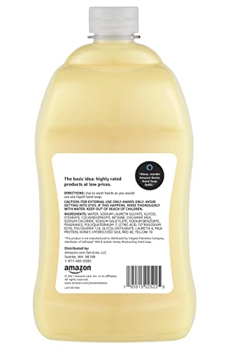 Amazon Basics Liquid Hand Soap Refill, Milk and Honey Scent, Triclosan-free, 56 Fluid Ounces, Pack of 1