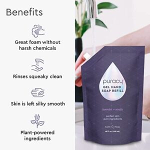 Puracy Organic Hand Soap, For the Professional Hand Washers We’ve All Become, Moisturizing Natural Gel Hand Wash Soap, Liquid Hand Soap Refills for Soft Skin (Refill Lavender & Vanilla, 48 Ounce)