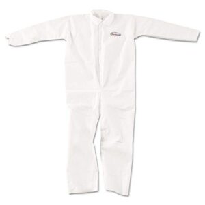 kleenguard 49004 a20 breathable particle-pro coveralls, zip, x-large, white (case of 24)