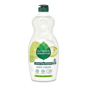 seventh generation liquid dish soap, fresh lime & ginger, tough on grease, 19 fl oz