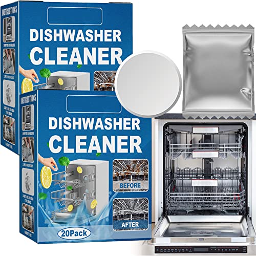 40 Pack Multifunctional Dishwasher Detergent, Dishwasher Tablets Efficient Cleaner Removes Limescale, Calcium, Fresh Scent for Dishwasher Cleaning Kitchen Tableware Care