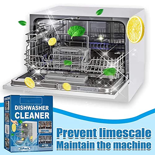 40 Pack Multifunctional Dishwasher Detergent, Dishwasher Tablets Efficient Cleaner Removes Limescale, Calcium, Fresh Scent for Dishwasher Cleaning Kitchen Tableware Care