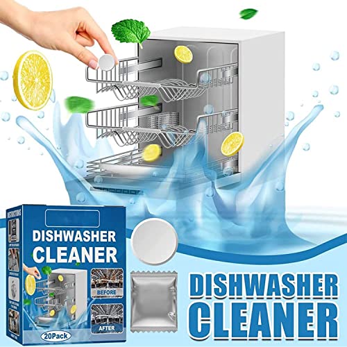 40 Pack Multifunctional Dishwasher Detergent, Dishwasher Tablets Efficient Cleaner Removes Limescale, Calcium, Fresh Scent for Dishwasher Cleaning Kitchen Tableware Care