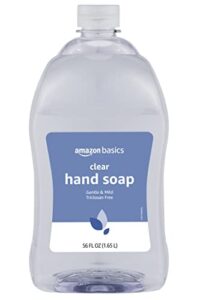 amazon basics gentle & mild clear liquid hand soap refill, triclosan-free, 56 fluid ounces, 1-pack