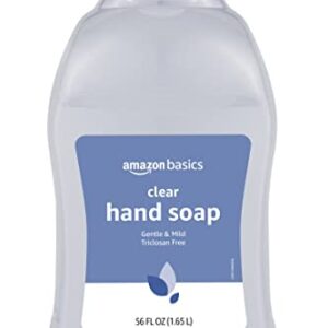 Amazon Basics Gentle & Mild Clear Liquid Hand Soap Refill, Triclosan-free, 56 Fluid Ounces, 1-Pack